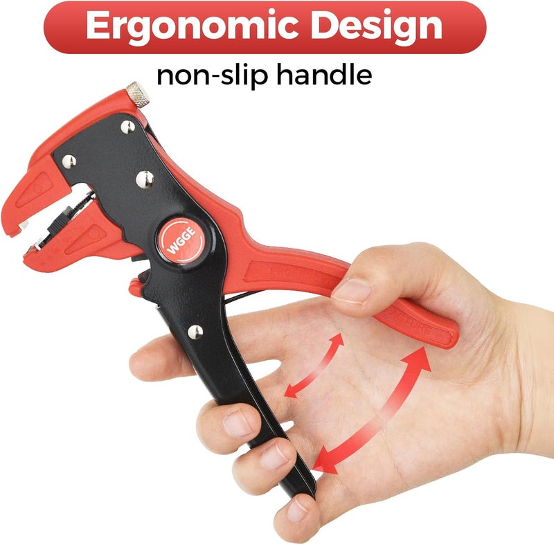 WGGE Automatic Wire Stripper and Cutter, 2 IN 1 Wire Stripper Tool, Adjustable 10-24 AWG Electrical Cable Wire Stripping Tool for Electronic and Automotive Repair, Eagle Nose Pliers (7-Inch) - Image 4